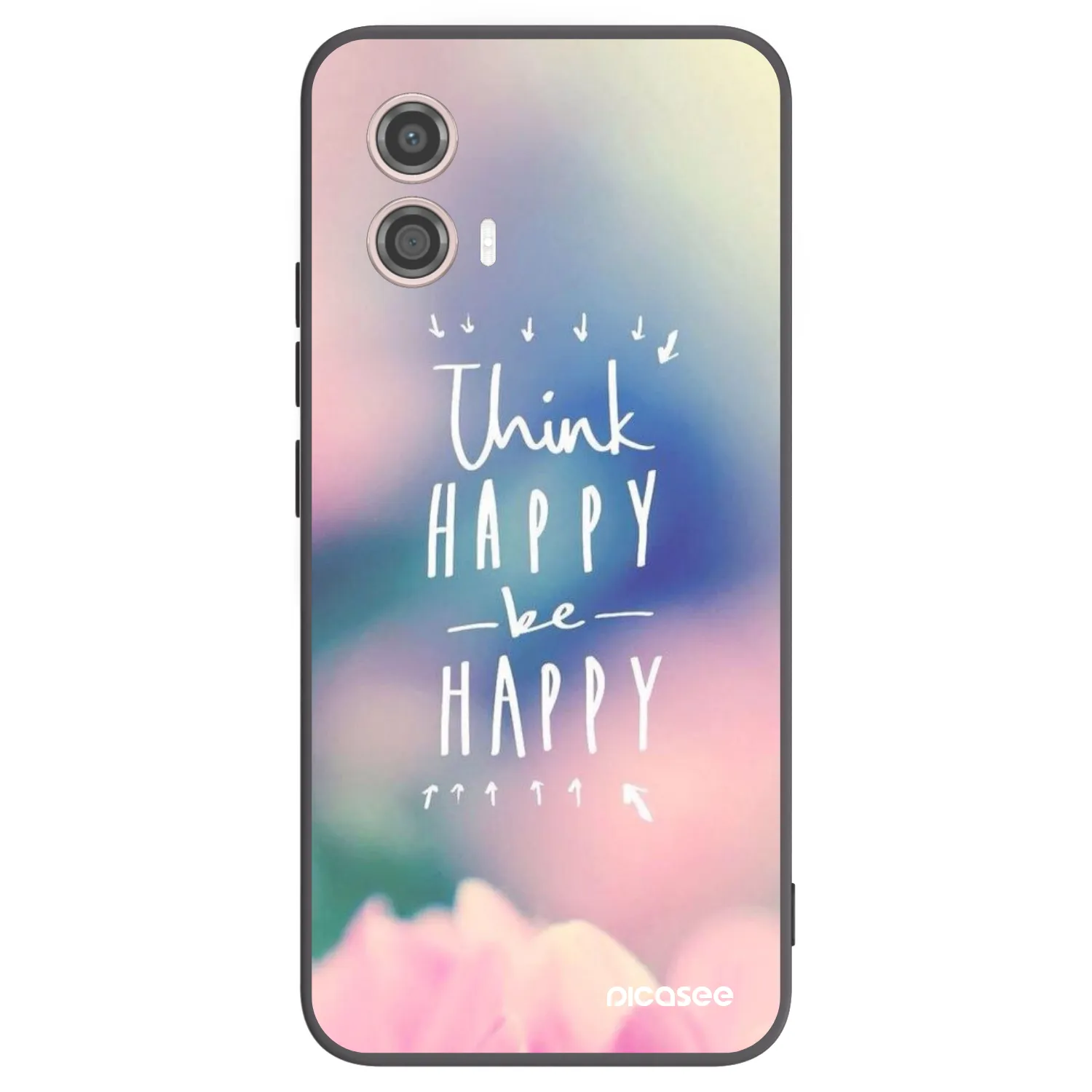 Picasee husă neagră din silicon pentru Motorola Moto G53 5G - Think happy be happy