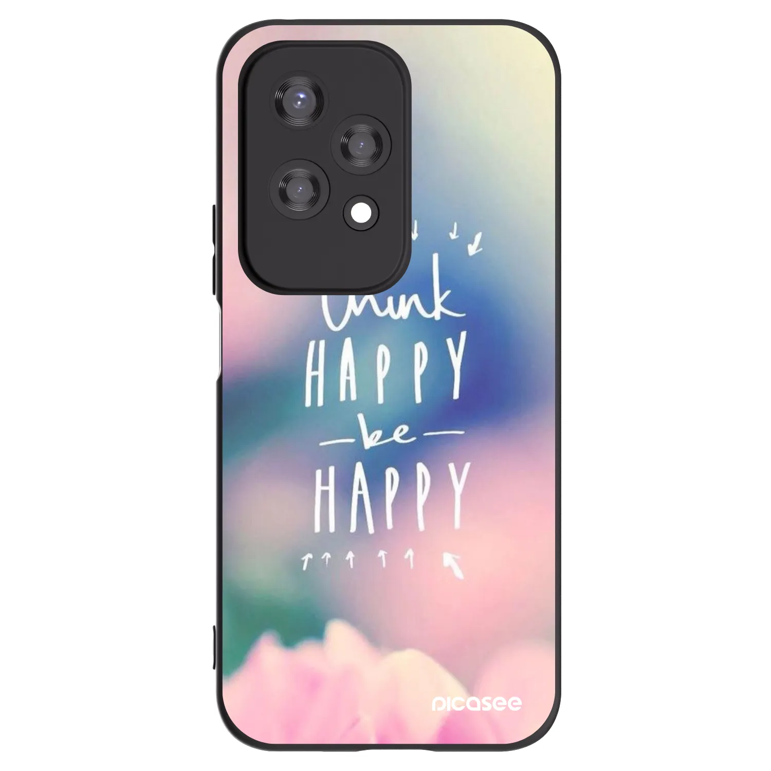 Picasee husă neagră din silicon pentru Honor 200 Lite - Think happy be happy