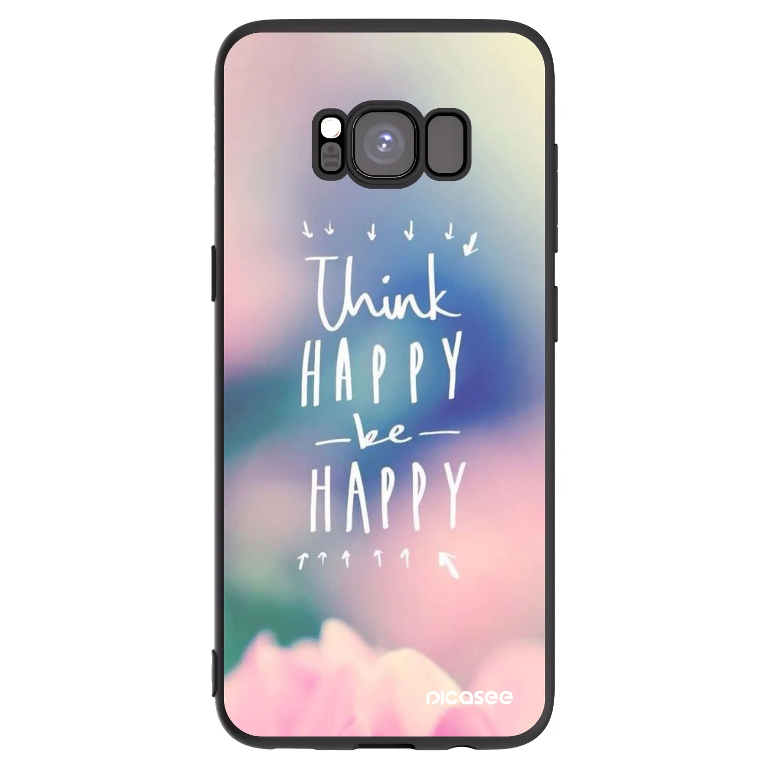 Picasee husă neagră din silicon pentru Samsung Galaxy S8 G950F - Think happy be happy