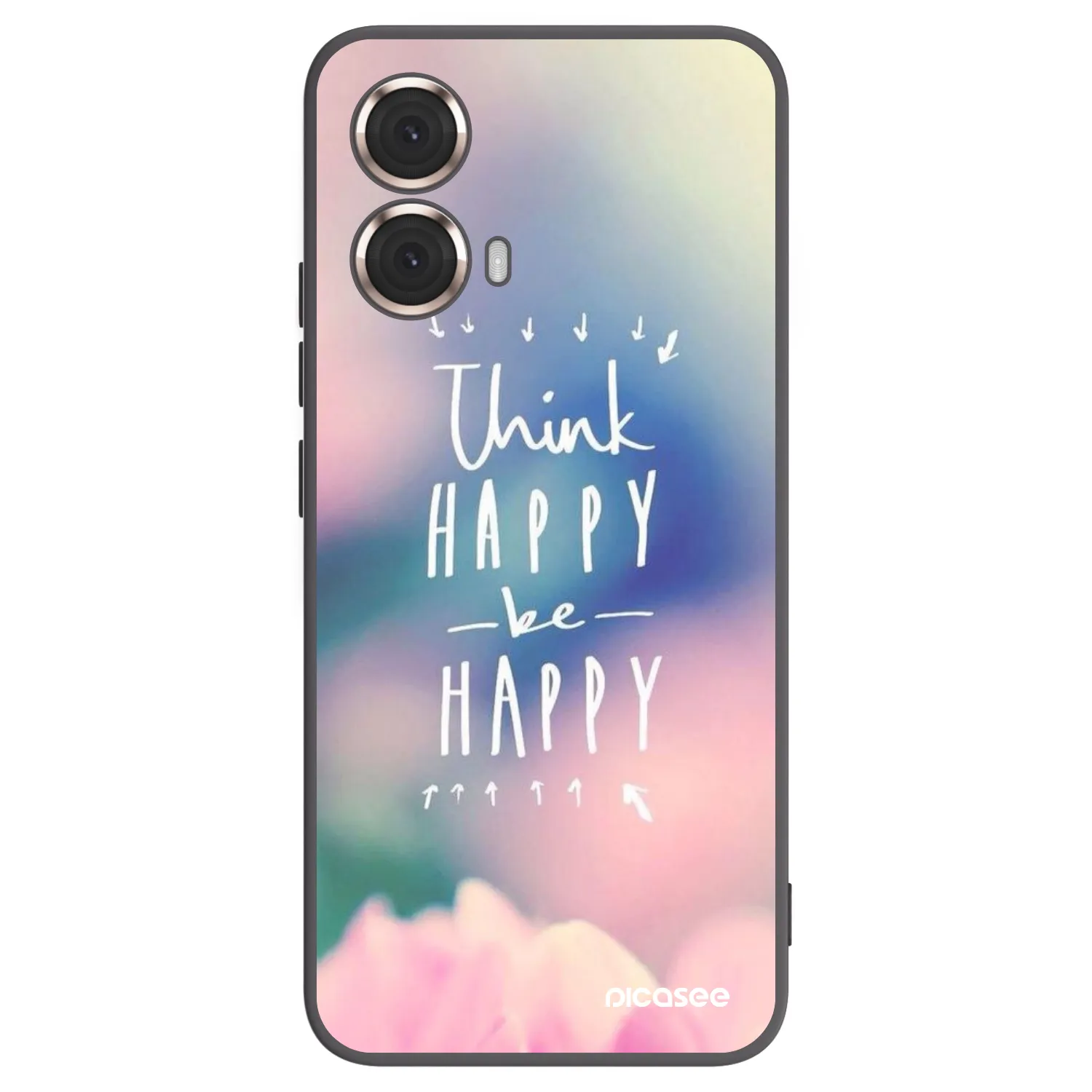 Picasee husă neagră din silicon pentru Motorola Moto G85 - Think happy be happy