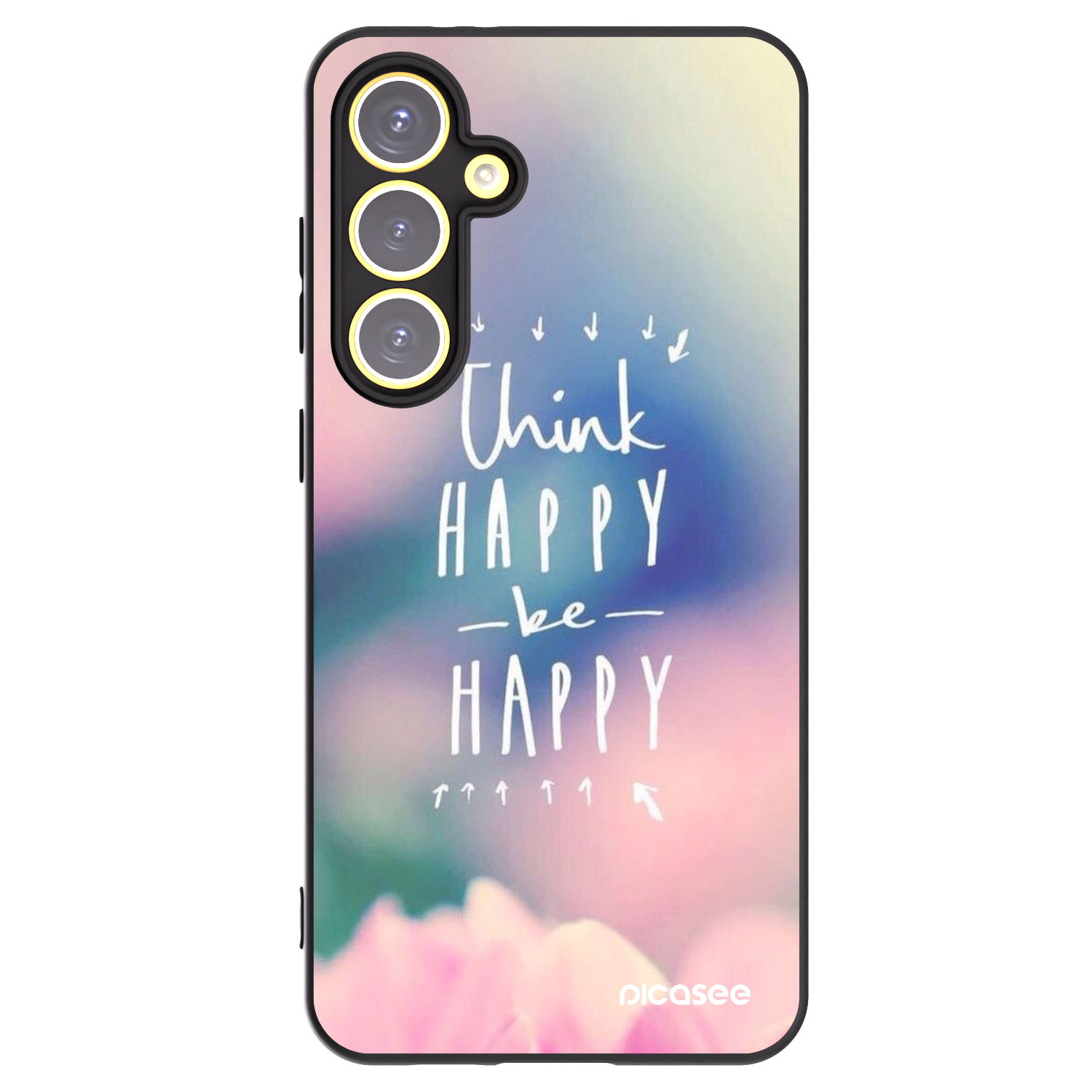 Picasee husă neagră din silicon pentru Samsung Galaxy S24 FE S721B - Think happy be happy
