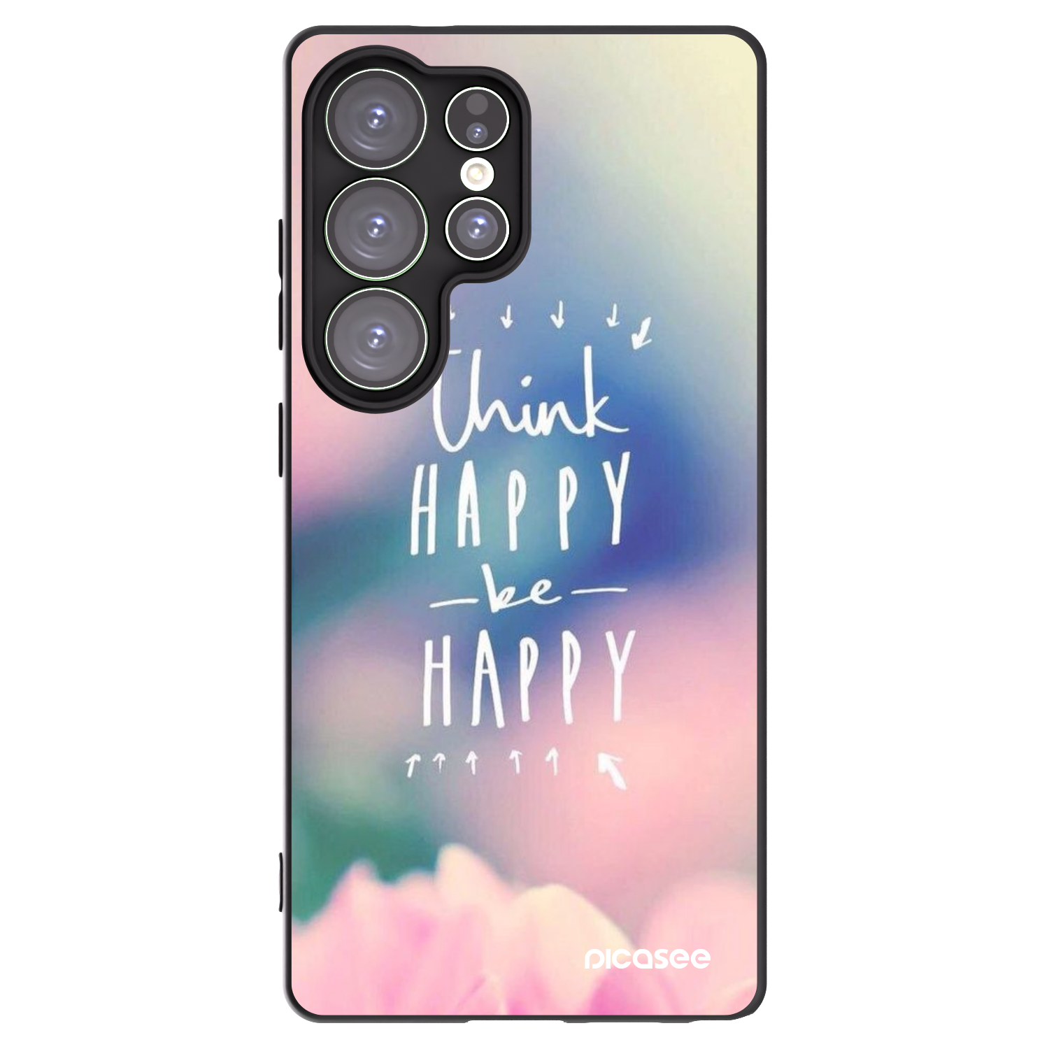 Picasee husă neagră din silicon pentru Samsung Galaxy S25 Ultra 5G - Think happy be happy