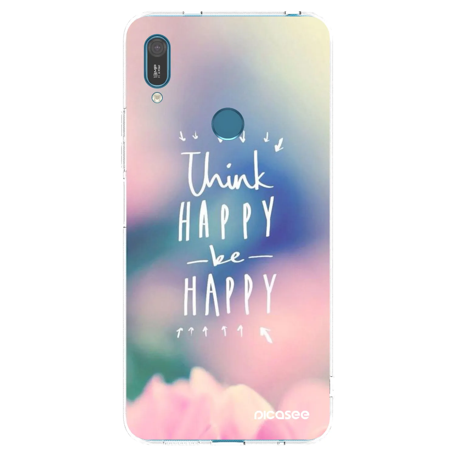 Picasee husă transparentă din silicon pentru Huawei Y7 2019 - Think happy be happy