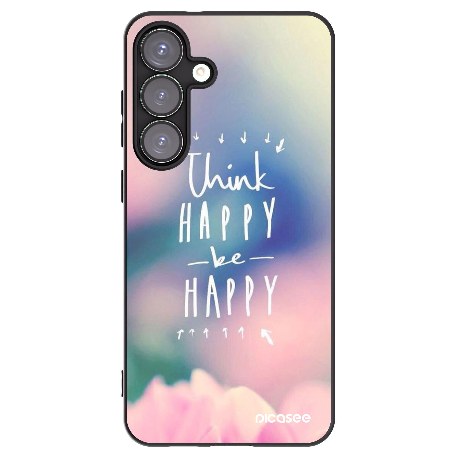 Picasee husă neagră din silicon pentru Samsung Galaxy S25+ 5G - Think happy be happy