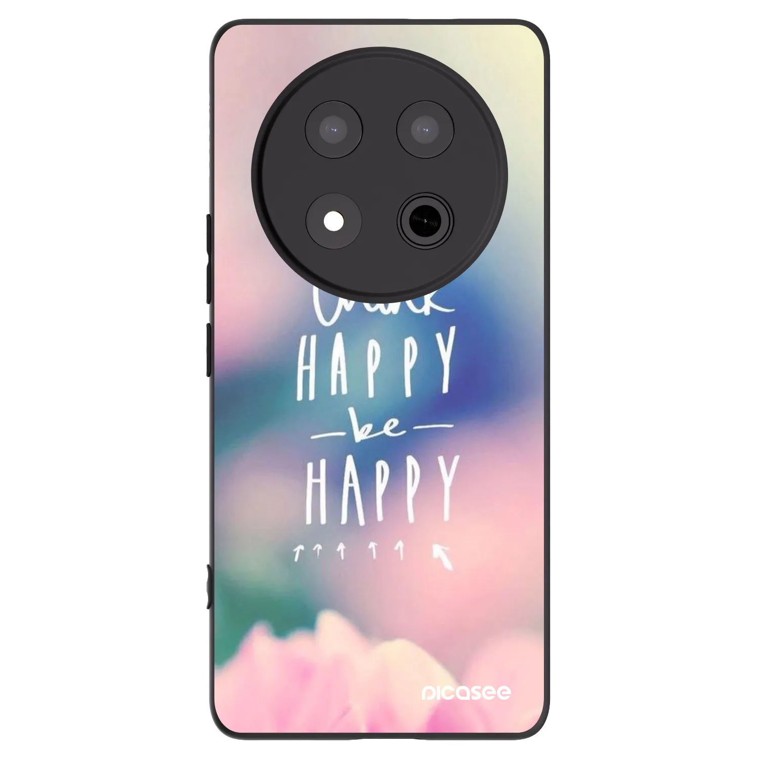 Picasee husă neagră din silicon pentru Honor Magic7 Lite 5G - Think happy be happy