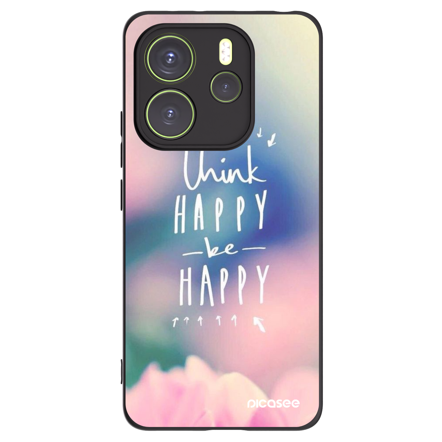 Picasee husă neagră din silicon pentru Xiaomi Redmi Note 14 4G - Think happy be happy