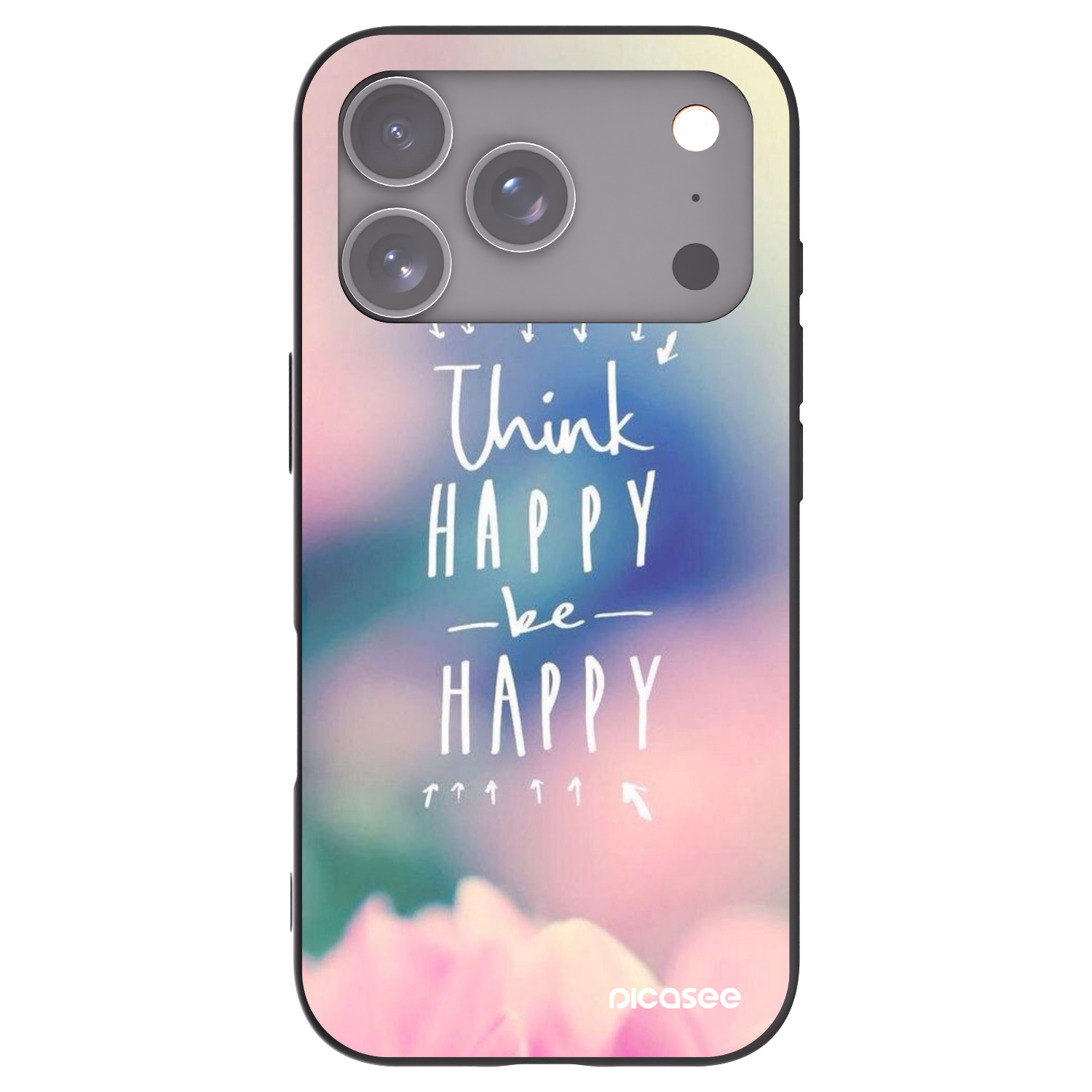 Picasee husă neagră din silicon pentru Apple iPhone 17 Pro - Think happy be happy