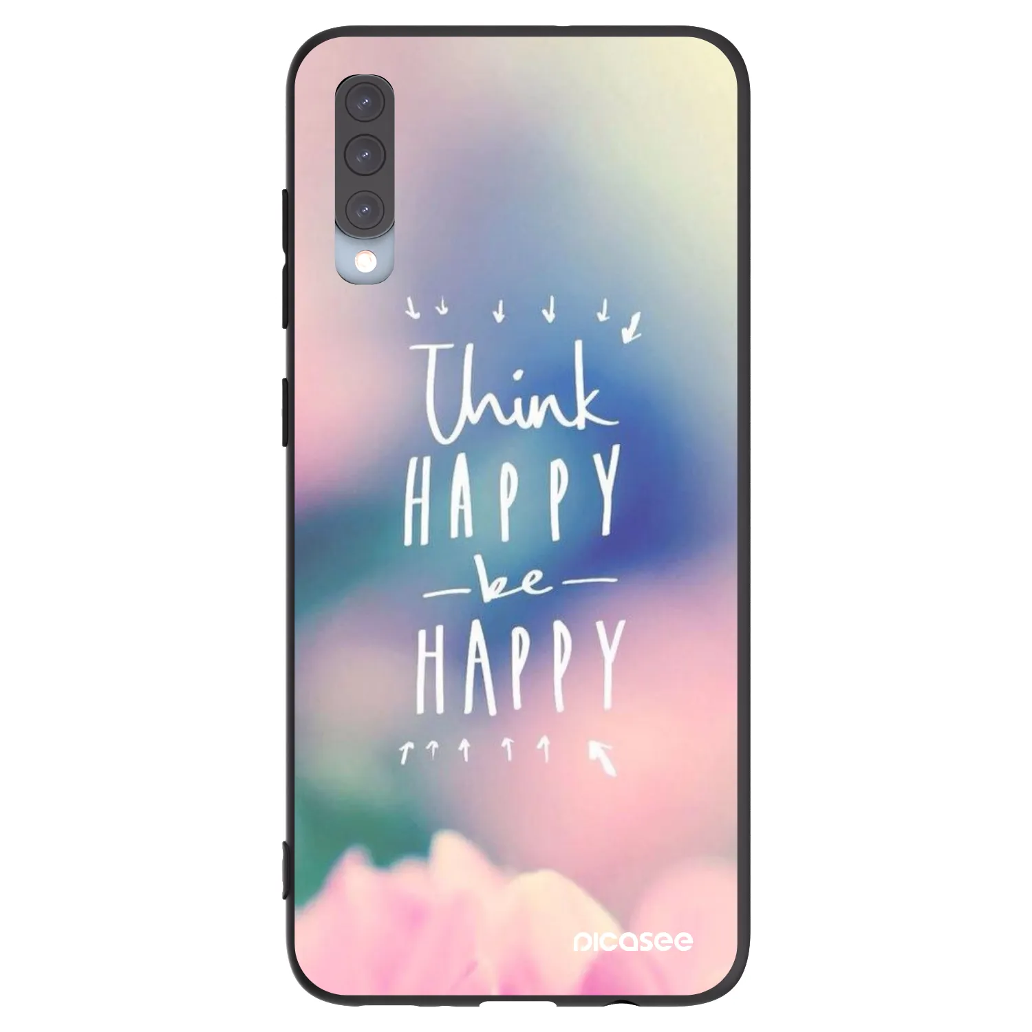 Picasee husă neagră din silicon pentru Samsung Galaxy A70 A705F - Think happy be happy