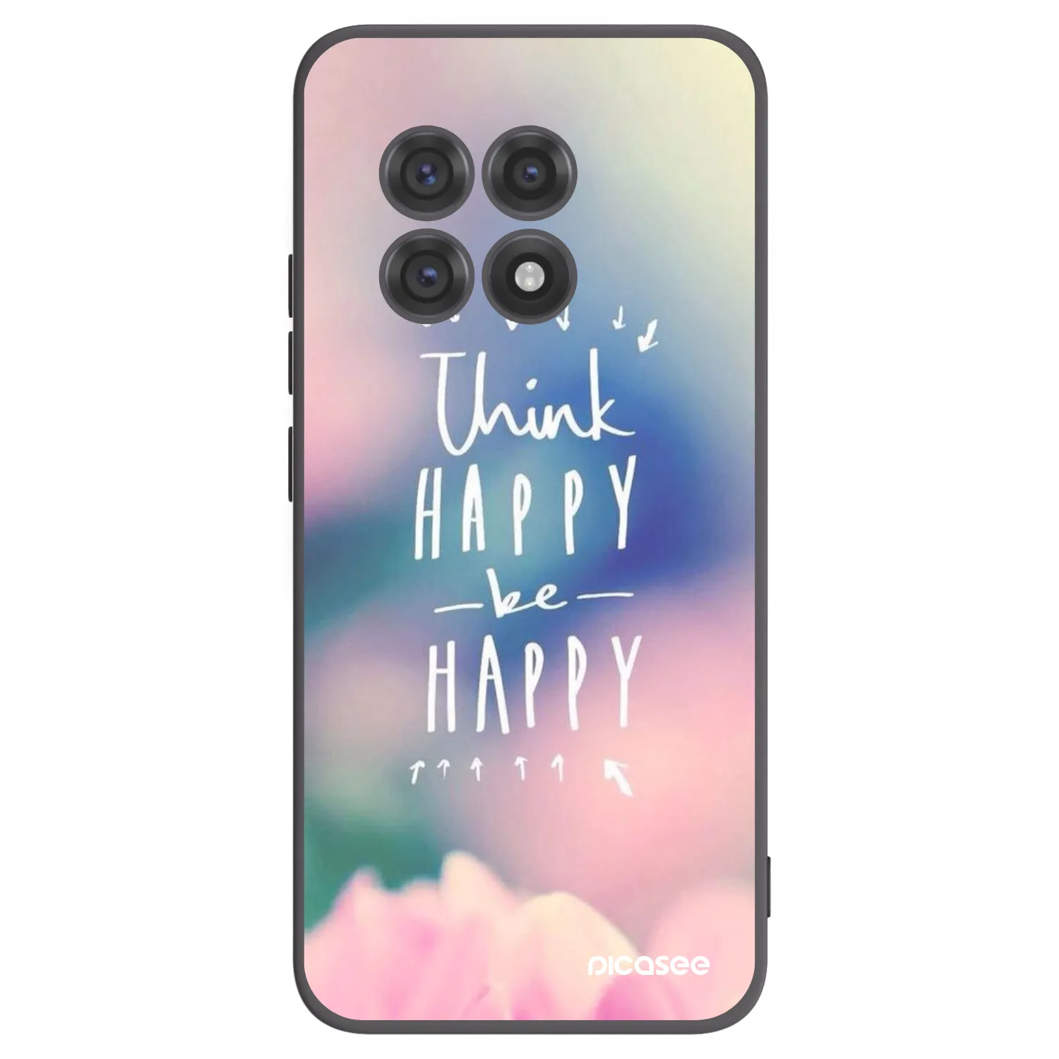 Picasee husă neagră din silicon pentru OnePlus 13R 5G - Think happy be happy