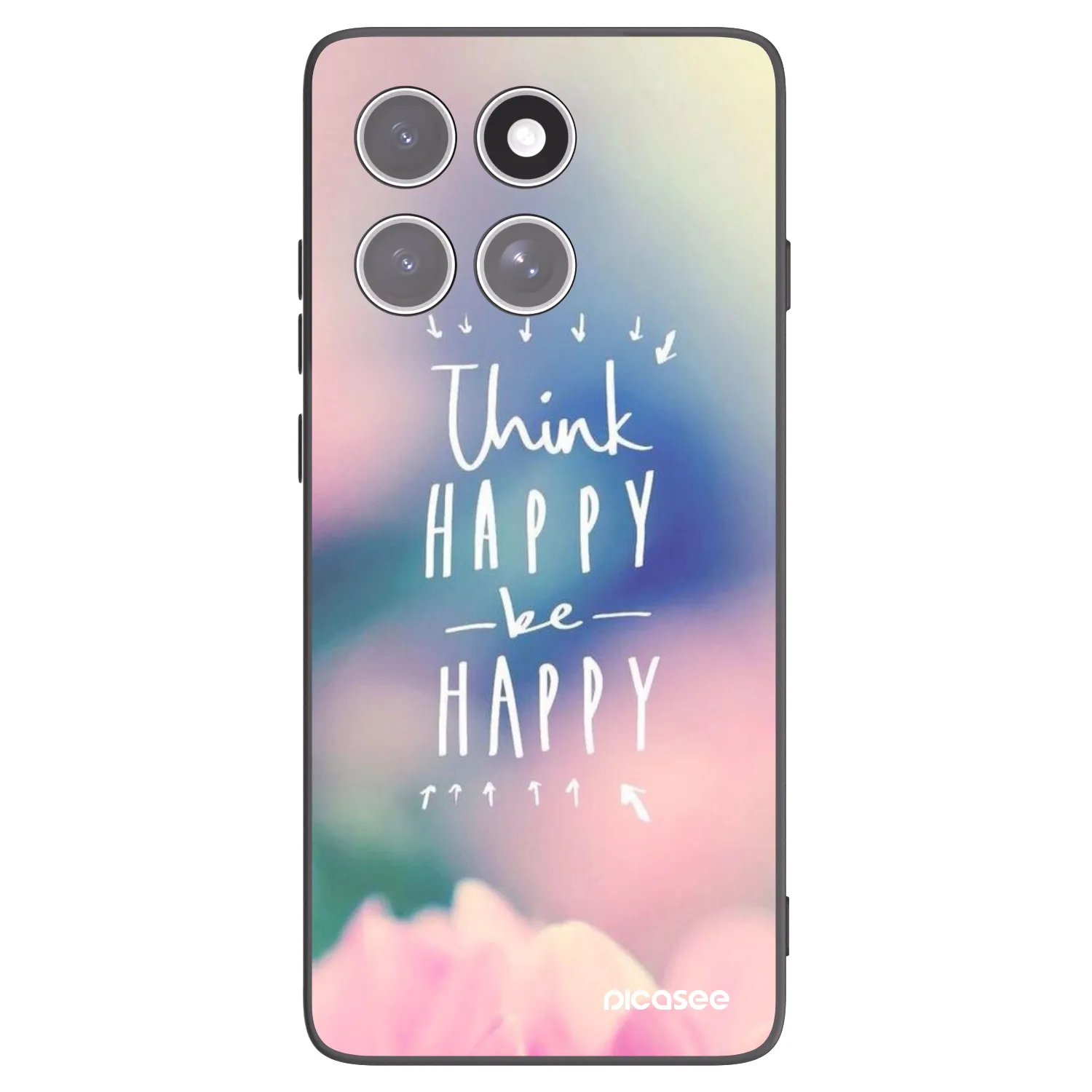 Picasee husă neagră din silicon pentru Motorola Edge 60 Fusion - Think happy be happy