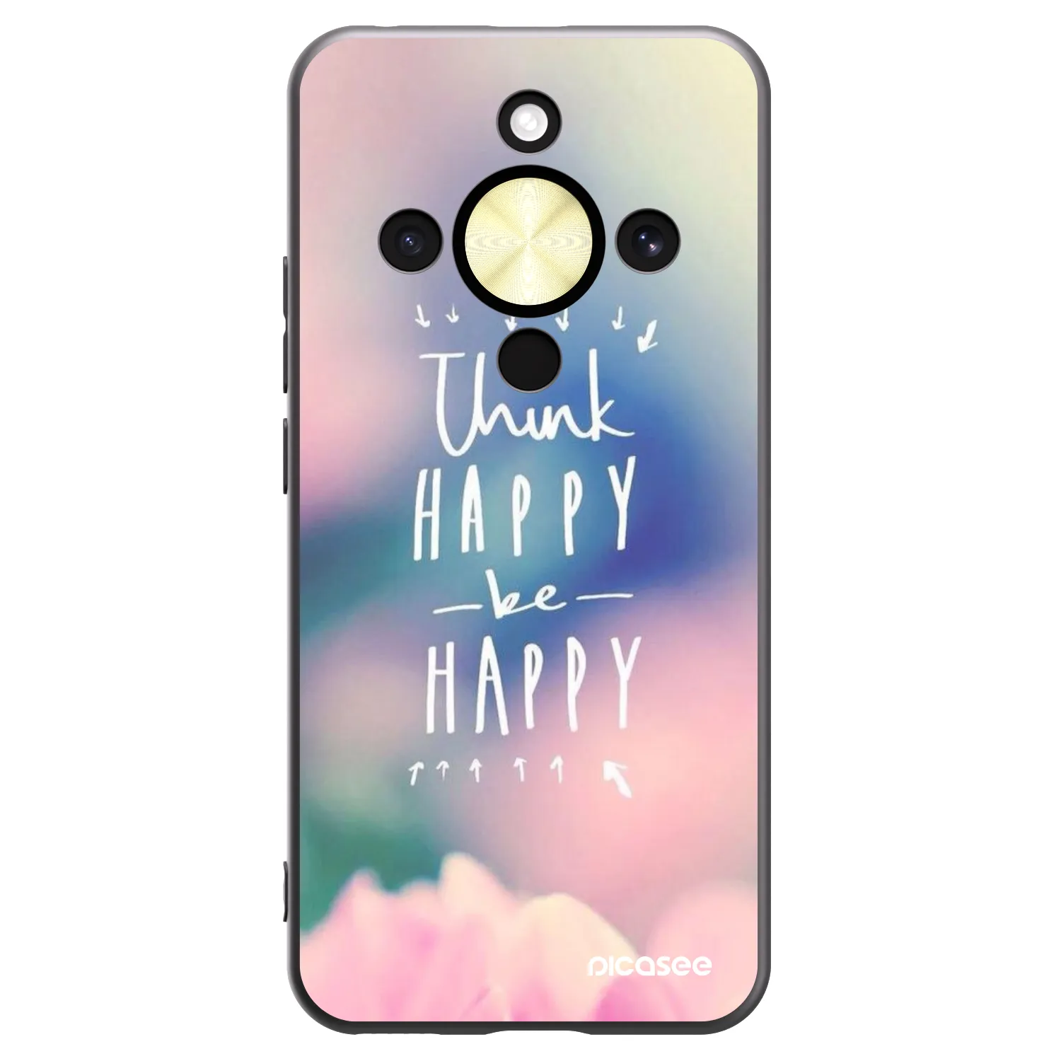 Picasee husă neagră din silicon pentru Honor Magic8 Lite 5G - Think happy be happy