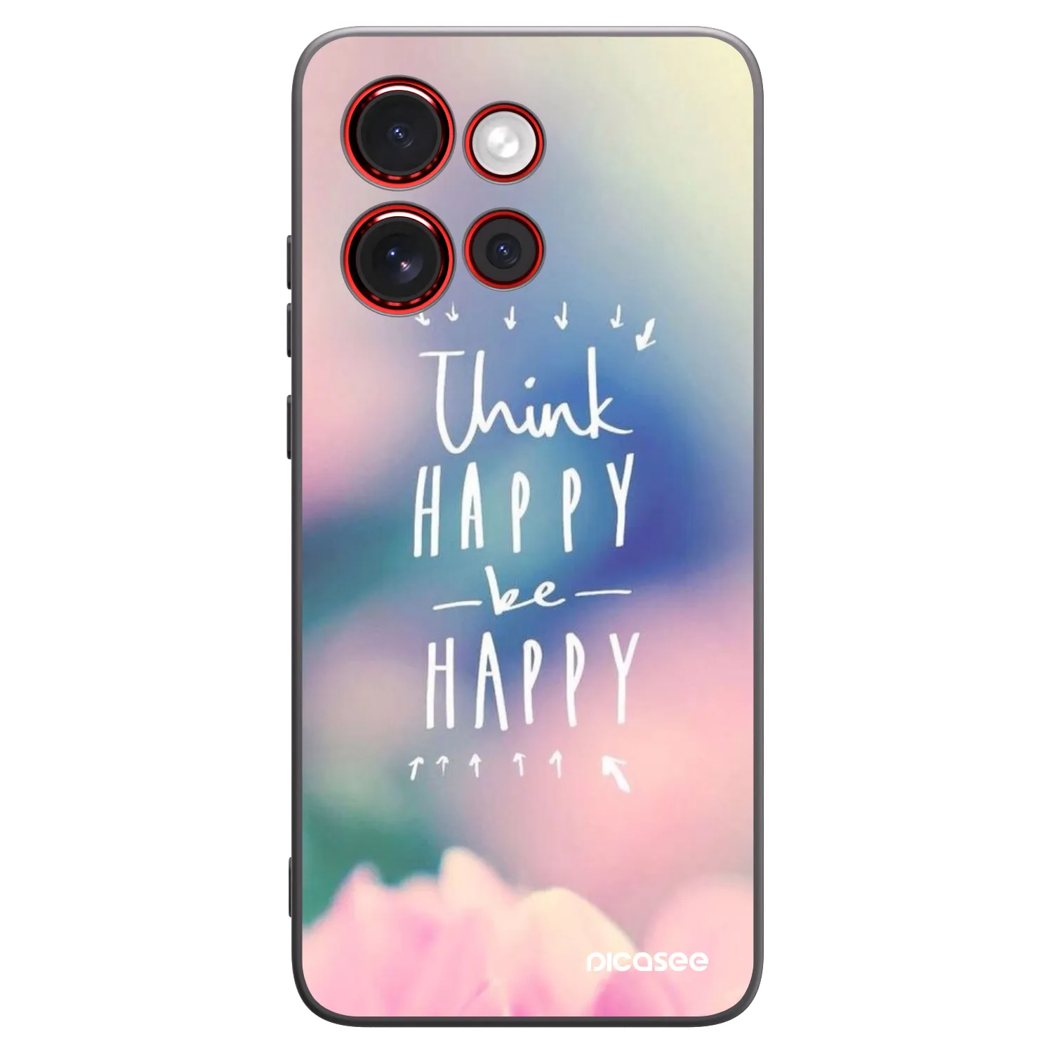 Picasee husă neagră din silicon pentru Motorola Edge 60 Neo 5G - Think happy be happy