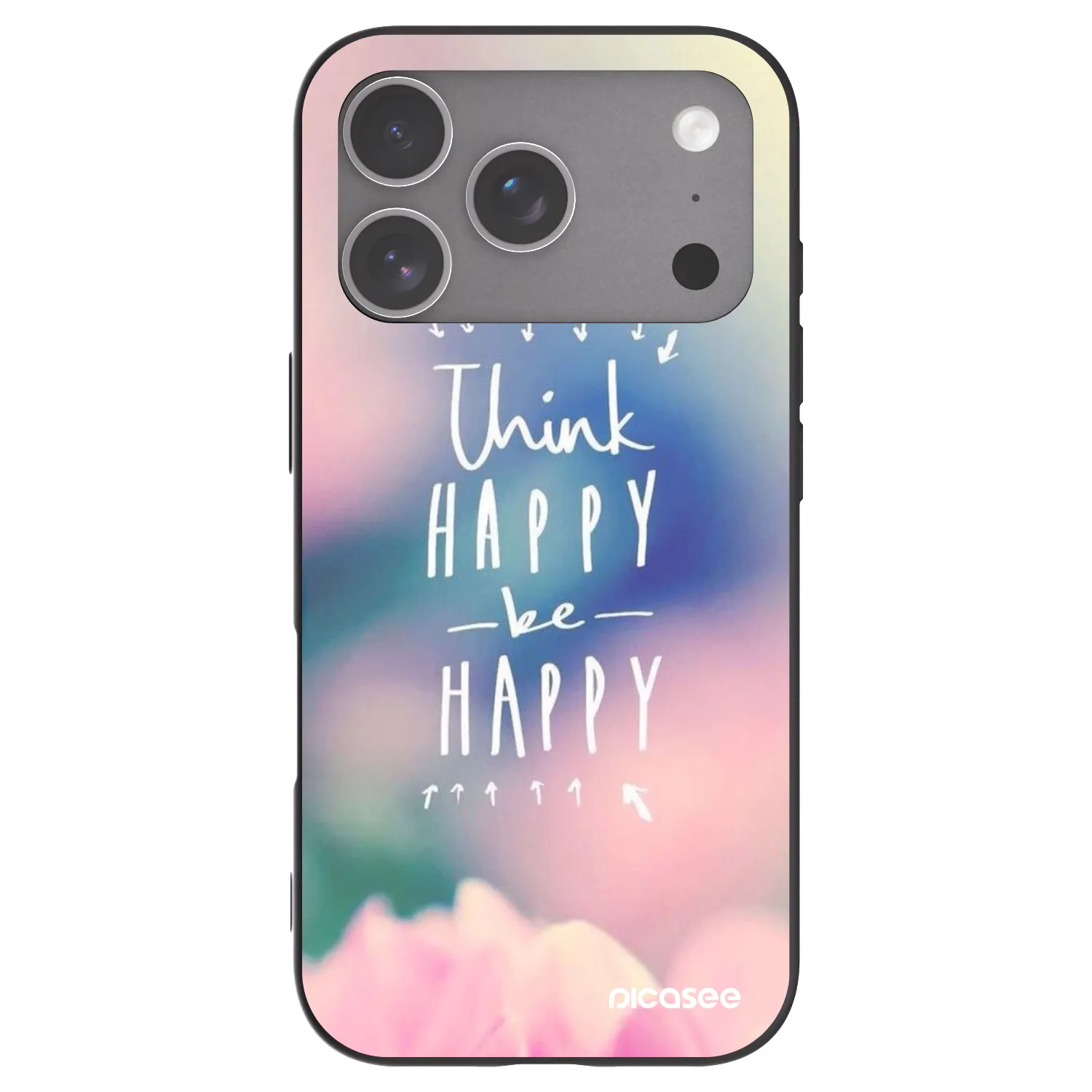 Picasee husă neagră din silicon pentru Apple iPhone 18 Pro - Think happy be happy