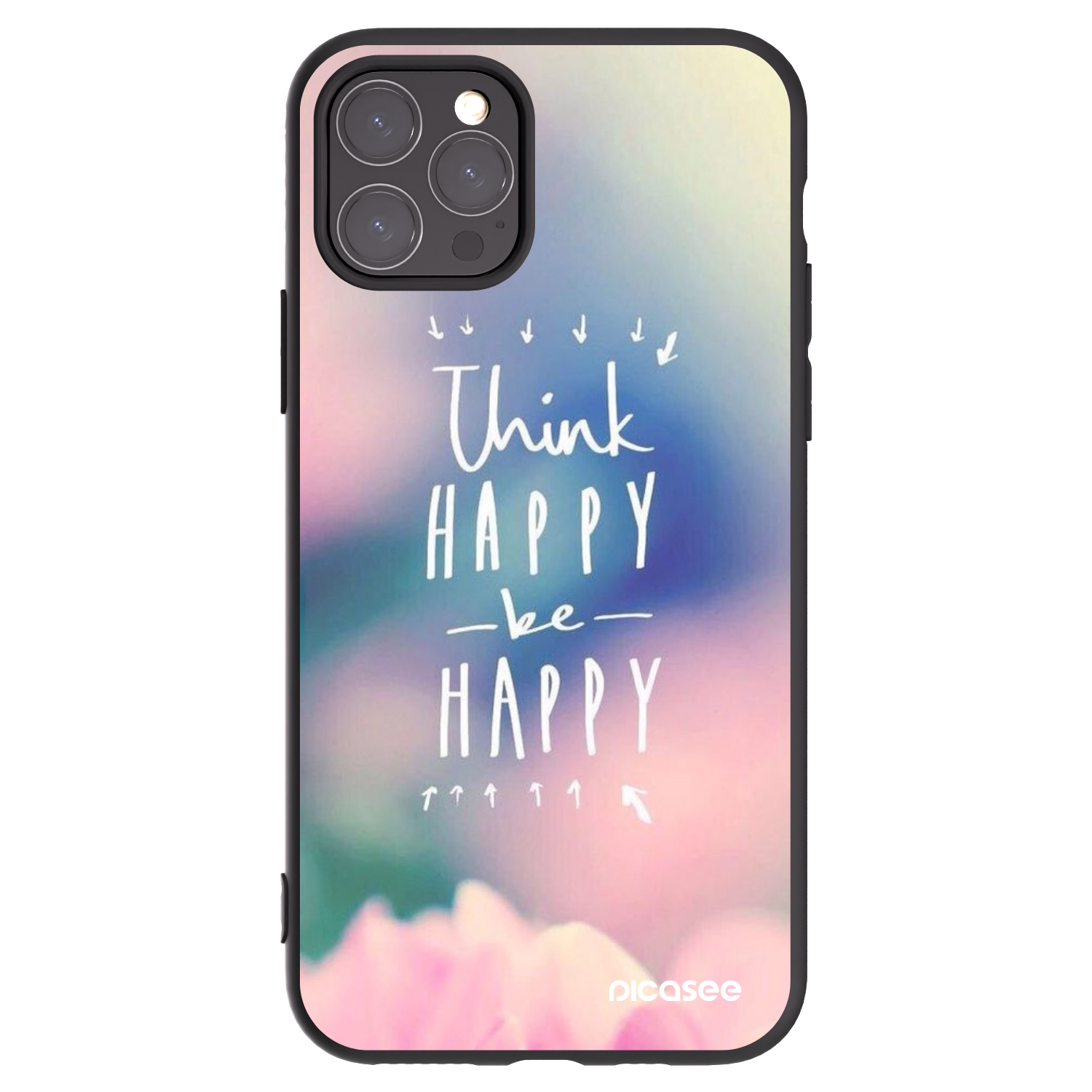 Picasee husă neagră din silicon pentru Apple iPhone 11 Pro - Think happy be happy