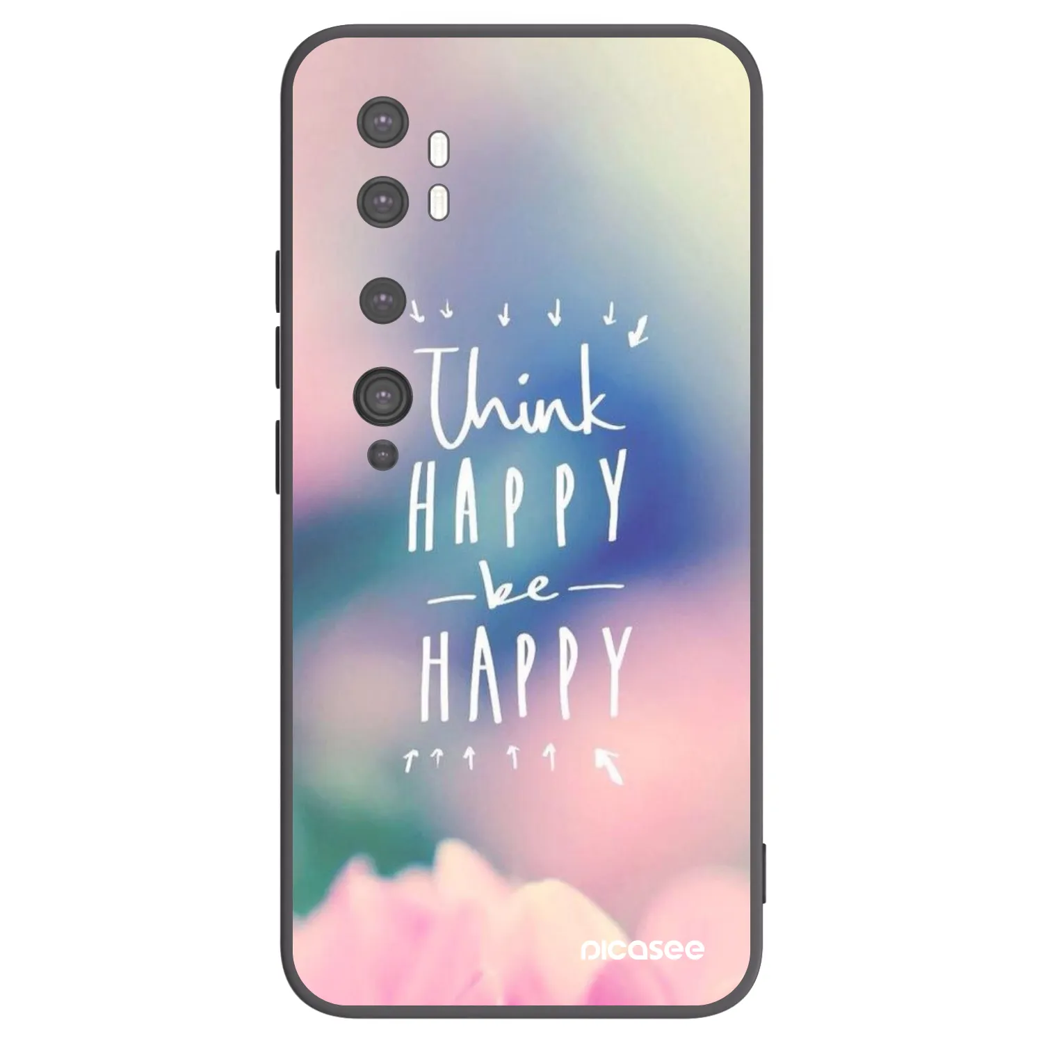 Picasee husă neagră din silicon pentru Xiaomi Mi Note 10 (Pro) - Think happy be happy