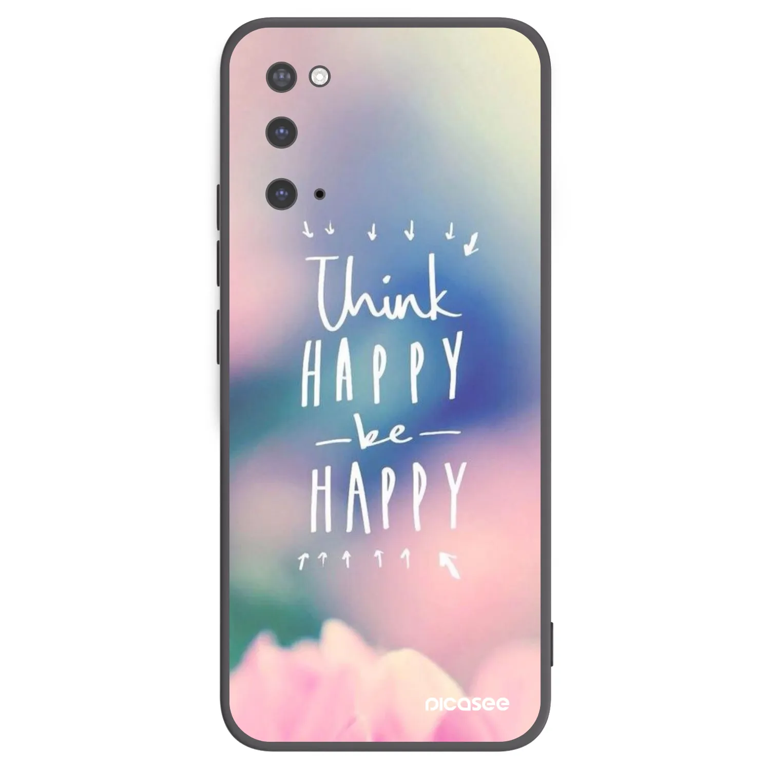Picasee husă neagră din silicon pentru Samsung Galaxy S20 G980F - Think happy be happy