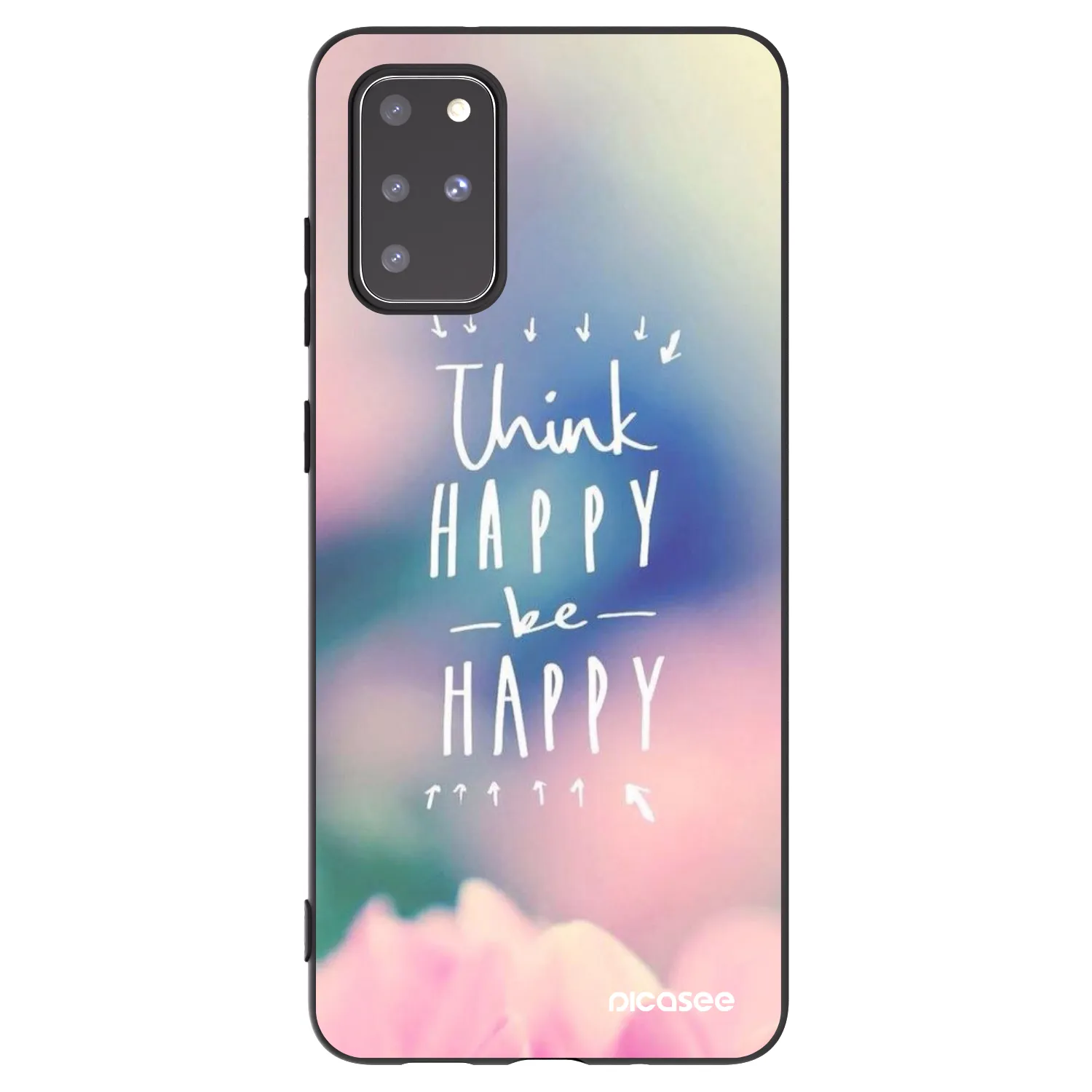Picasee husă neagră din silicon pentru Samsung Galaxy S20+ G985F - Think happy be happy