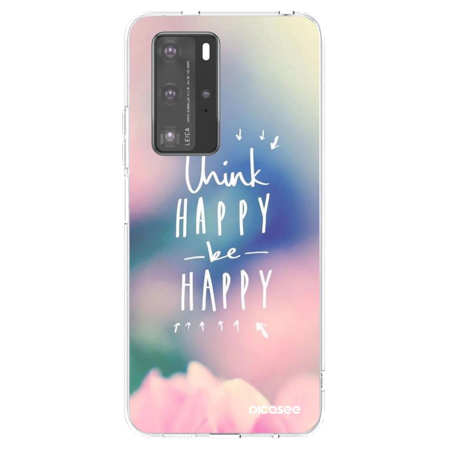 Picasee husă transparentă din silicon pentru Huawei P40 Pro - Think happy be happy