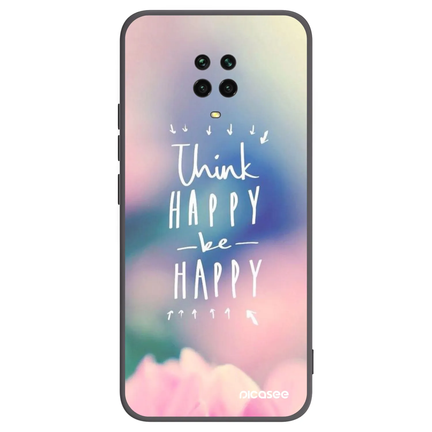 Picasee husă neagră din silicon pentru Xiaomi Redmi Note 9 Pro - Think happy be happy