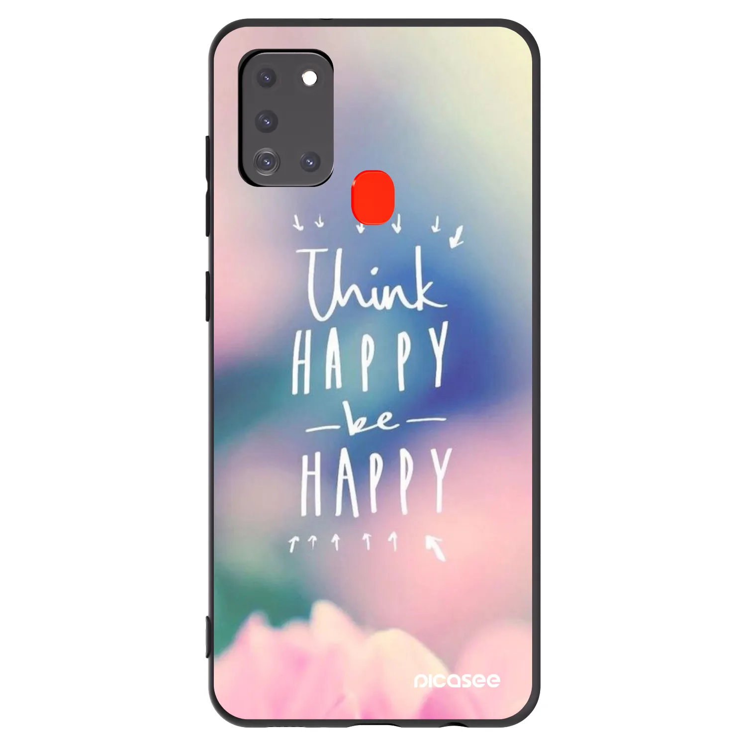 Picasee husă neagră din silicon pentru Samsung Galaxy A21s - Think happy be happy