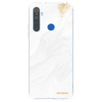 Picasee husă transparentă din silicon pentru Realme 5 - White