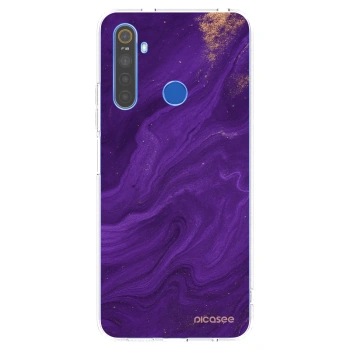Picasee husă transparentă din silicon pentru Realme 5 - Purple