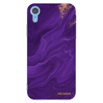 Picasee husă transparentă din silicon pentru Apple iPhone XR - Purple