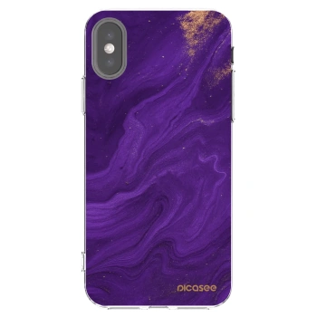Picasee husă transparentă din silicon pentru Apple iPhone X/XS - Purple