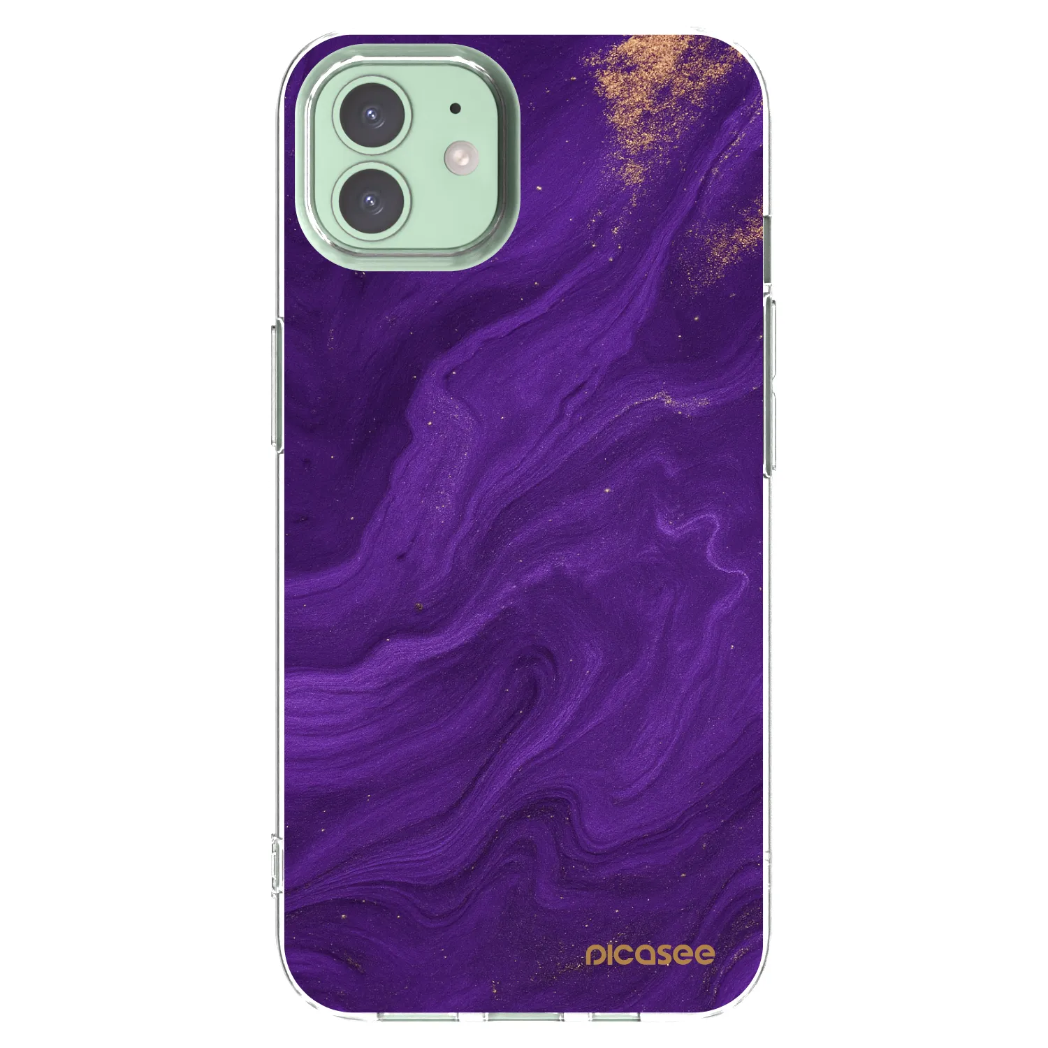 Picasee husă transparentă din silicon pentru Apple iPhone 12 - Purple
