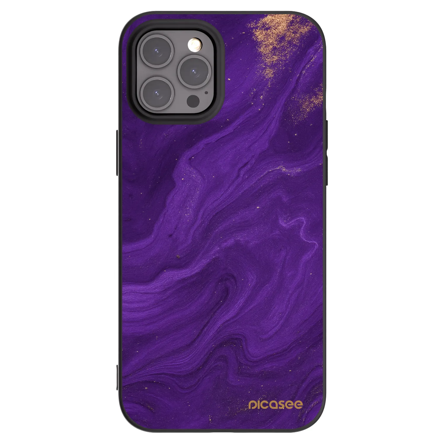 Picasee husă neagră din silicon pentru Apple iPhone 12 Pro Max - Purple