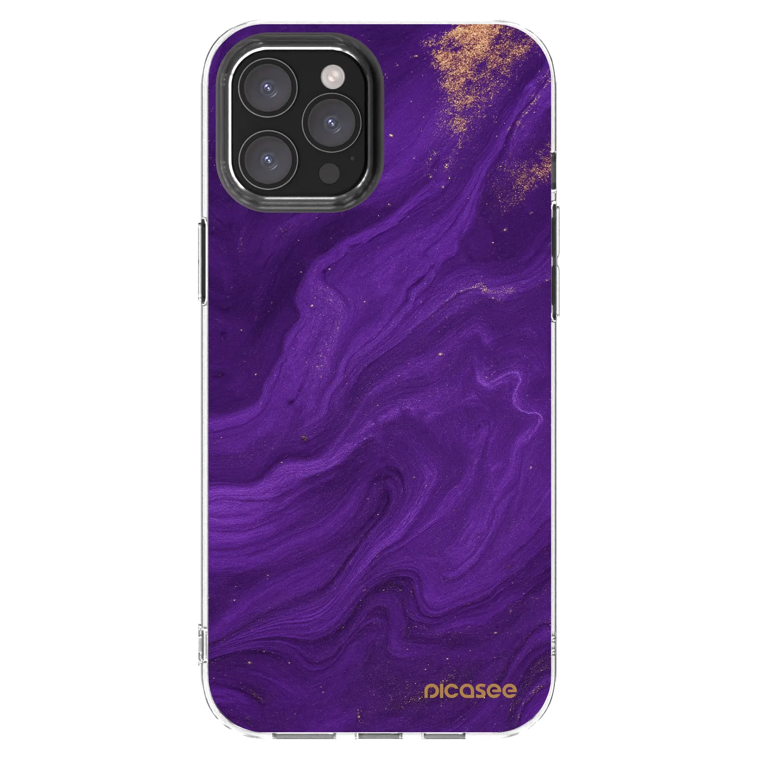 Picasee husă transparentă din silicon pentru Apple iPhone 12 Pro Max - Purple