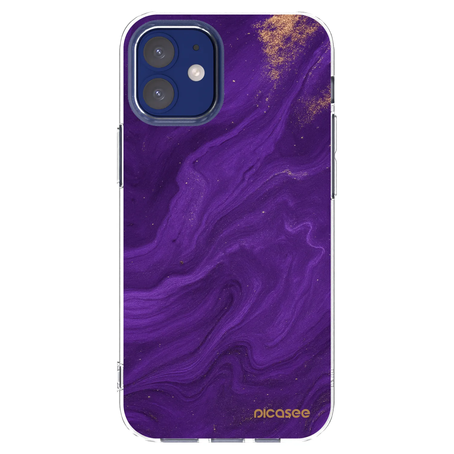 Picasee husă transparentă din silicon pentru Apple iPhone 12 mini - Purple