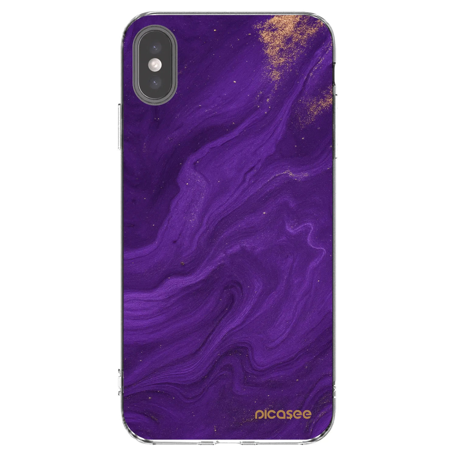 Picasee husă transparentă din silicon pentru Apple iPhone XS Max - Purple