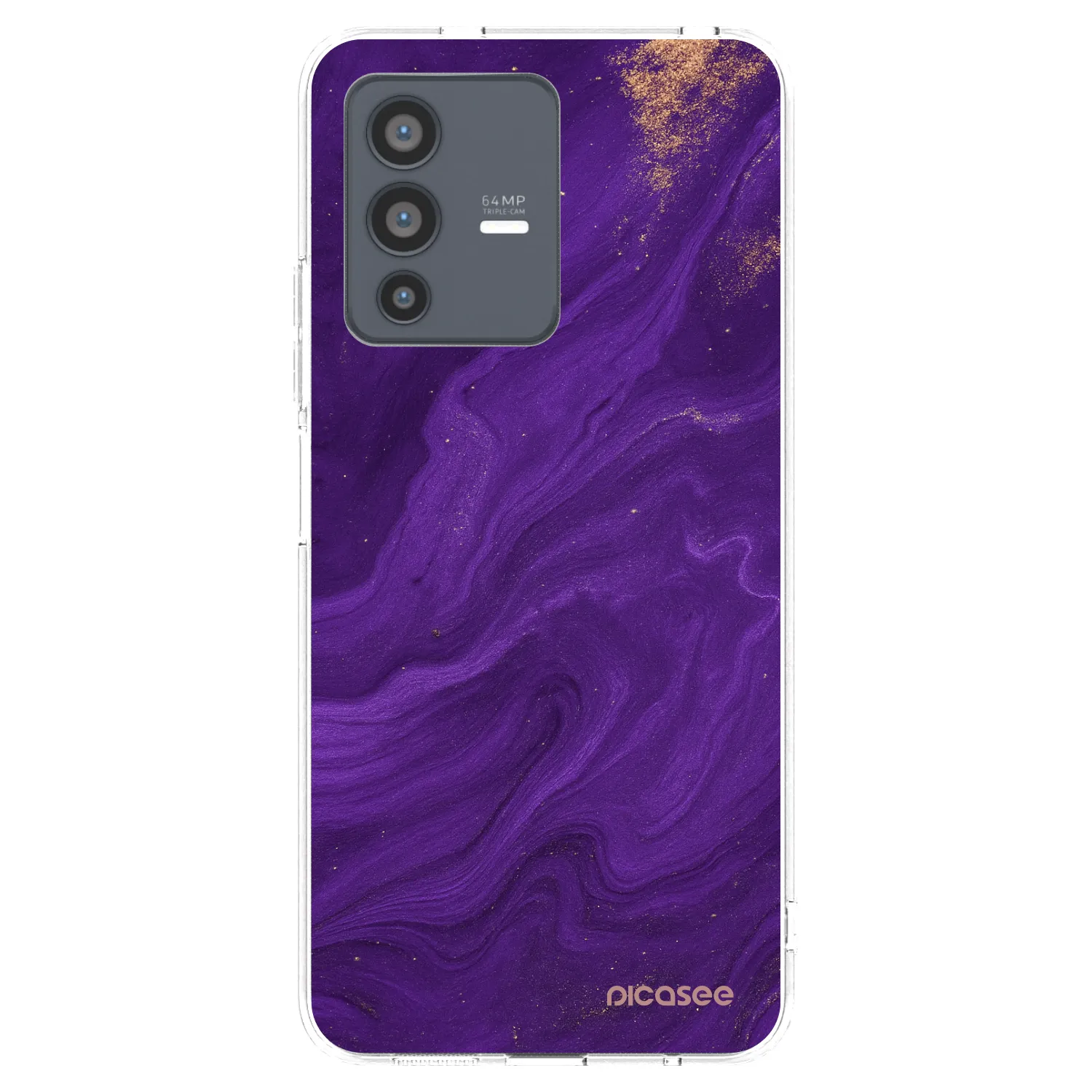 Picasee husă transparentă din silicon pentru Vivo V23 5G - Purple