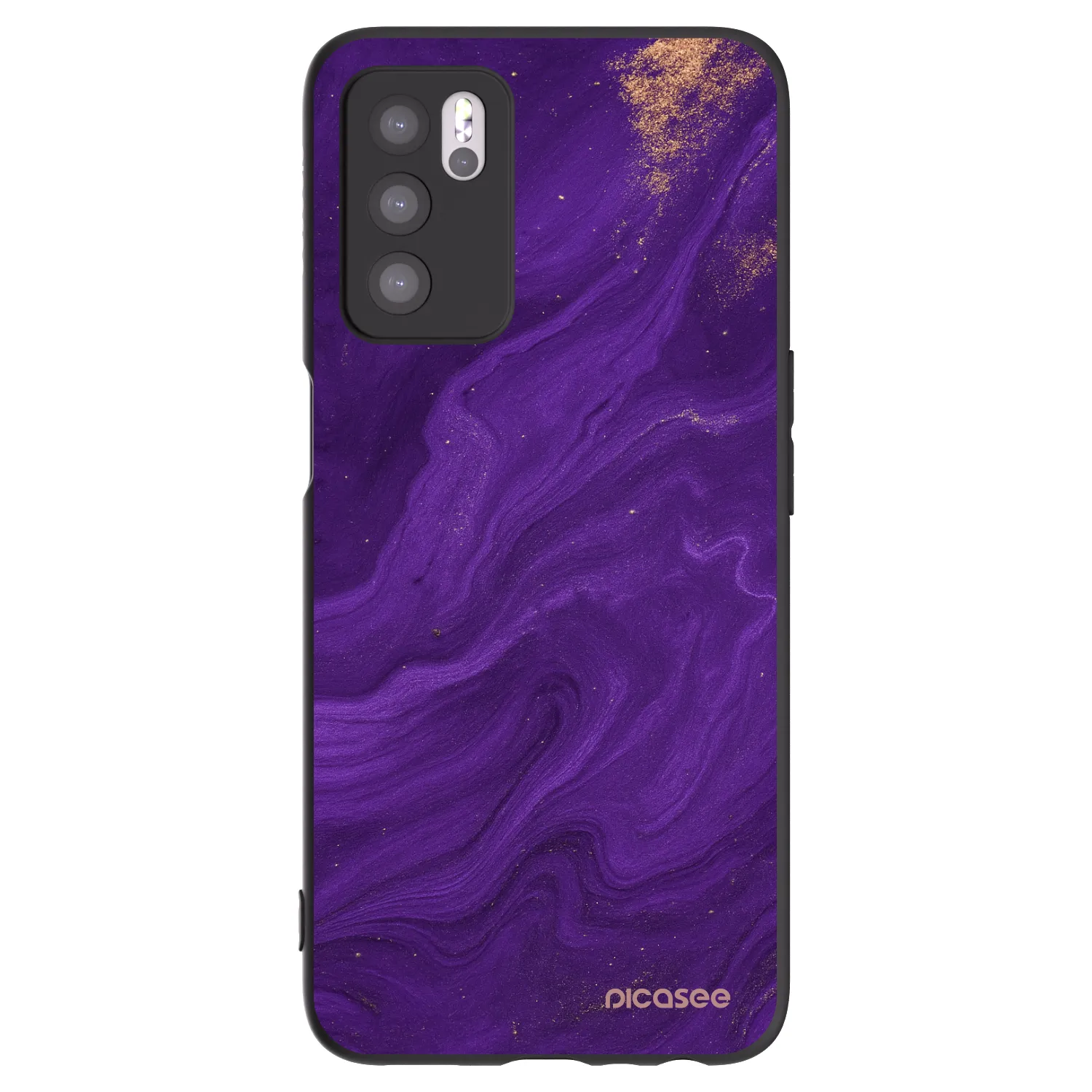 Picasee husă neagră din silicon pentru OPPO A16s - Purple