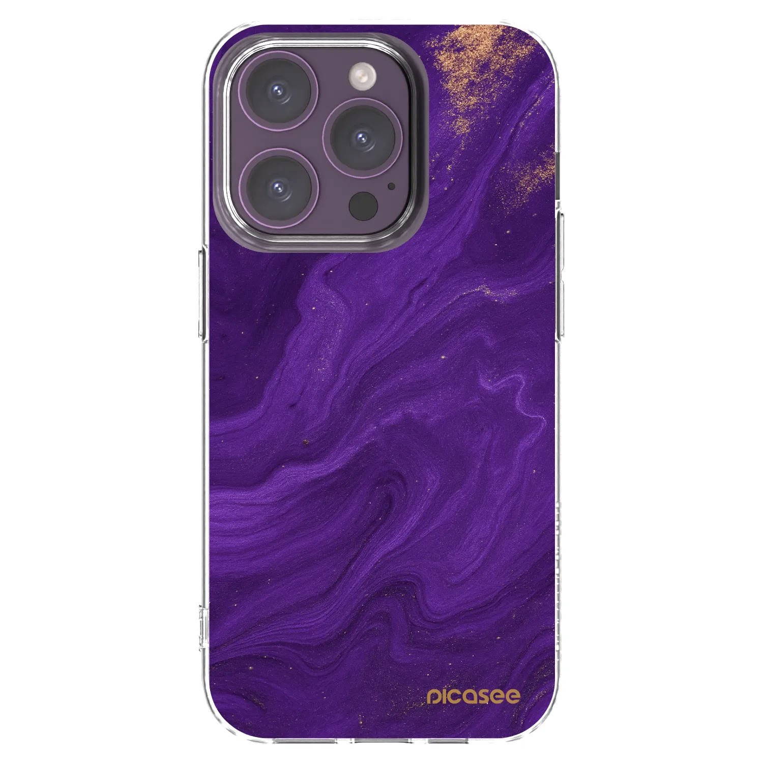 Picasee husă transparentă din silicon pentru Apple iPhone 14 Pro - Purple