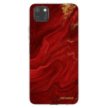 Picasee husă transparentă din silicon pentru Huawei Y5P - Red