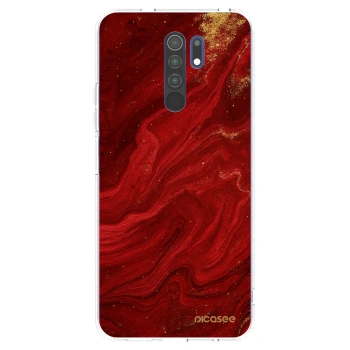 Picasee husă transparentă din silicon pentru Xiaomi Redmi 9 - Red
