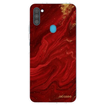 Picasee husă transparentă din silicon pentru Samsung Galaxy M11 - Red