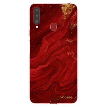 Picasee husă transparentă din silicon pentru Samsung Galaxy A20s - Red