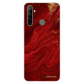 Picasee husă transparentă din silicon pentru Realme 6i - Red
