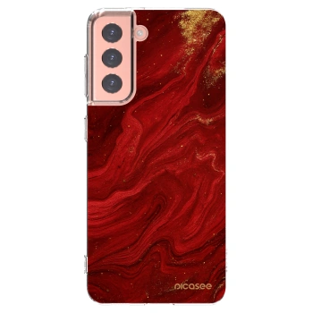 Picasee husă transparentă din silicon pentru Samsung Galaxy S21 5G G991B - Red