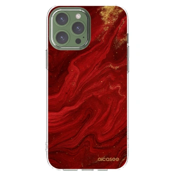 Picasee husă transparentă din silicon pentru Apple iPhone 13 Pro Max - Red