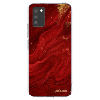 Picasee husă transparentă din silicon pentru Samsung Galaxy A02s A025G - Red