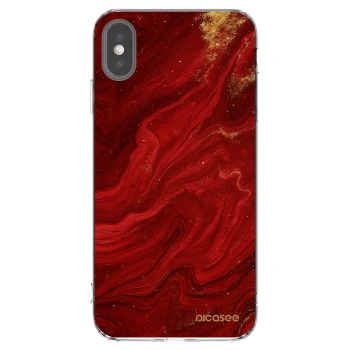 Picasee husă transparentă din silicon pentru Apple iPhone XS Max - Red