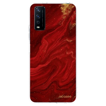 Picasee husă transparentă din silicon pentru Vivo Y11s - Red
