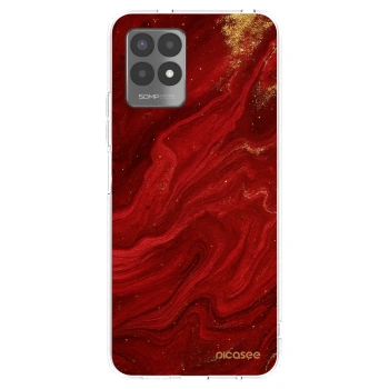 Picasee husă transparentă din silicon pentru Realme 8i - Red