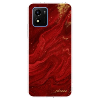Picasee husă transparentă din silicon pentru Vivo Y01 - Red