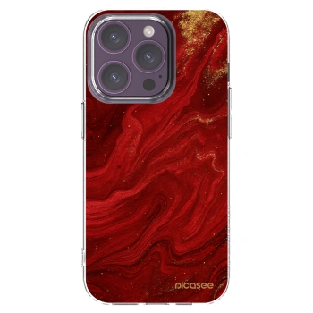 Picasee husă transparentă din silicon pentru Apple iPhone 14 Pro - Red