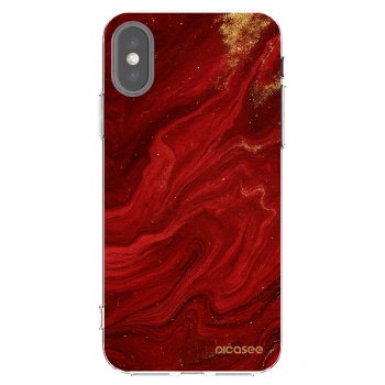 Picasee husă transparentă din silicon pentru Apple iPhone X/XS - Red